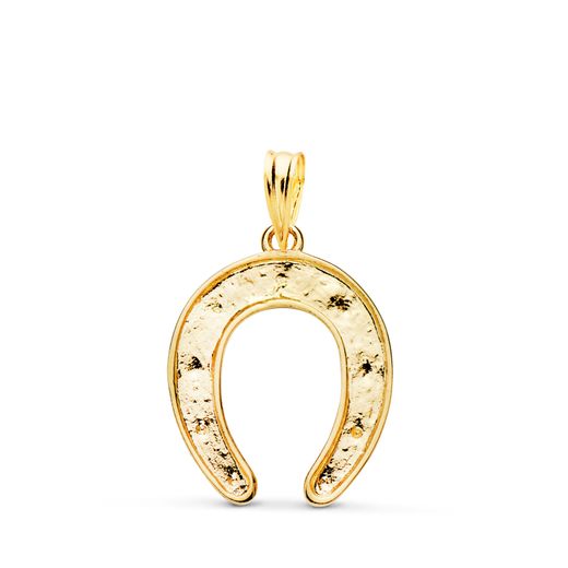 18K Colgante Oro Amarillo Herradura Macizo. Medida: 20 X 16 Mm