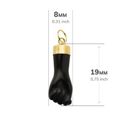 18K Colgante Oro Amarillo Higa Mano Negra 19X8 Mm