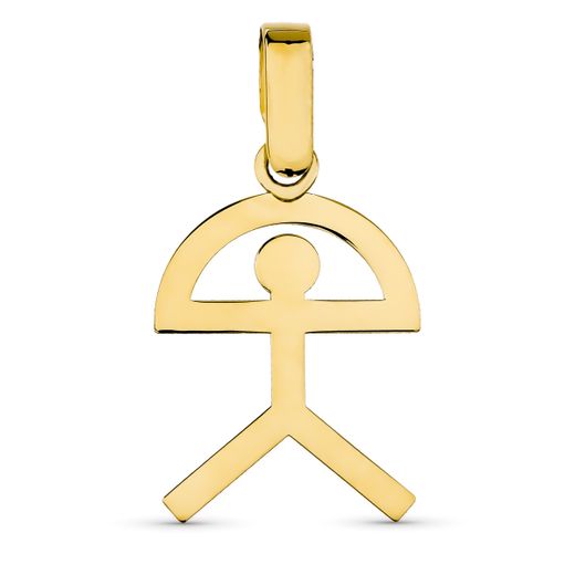 18K Colgante Oro Amarillo Indalo Silueta Mediano 18X12 Mm