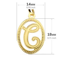 18K Colgante Oro Amarillo Inicial Letra C 21X14 Mm