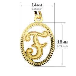 18K Colgante Oro Amarillo Inicial Letra F 21X14 Mm