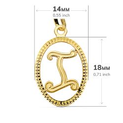 18K Colgante Oro Amarillo Inicial Letra I 21X14 Mm