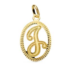 18K Colgante Oro Amarillo Inicial Letra J 21X14 Mm