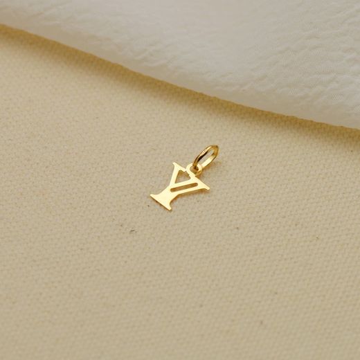 18K Colgante Oro Amarillo Inicial Letra " Y " 11X9 Mm