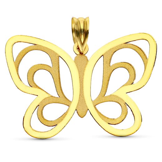 18K Colgante Oro Amarillo Laser Mariposa 32X24 Mm