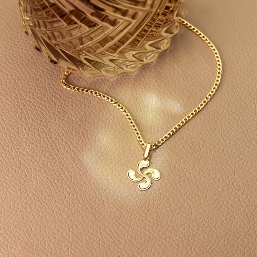 18K Colgante Oro Amarillo Lauburu En Brillo 17 X 15 Mm