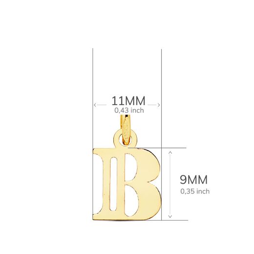 18K Colgante Oro Amarillo Letra " B " . 11X9 Mm