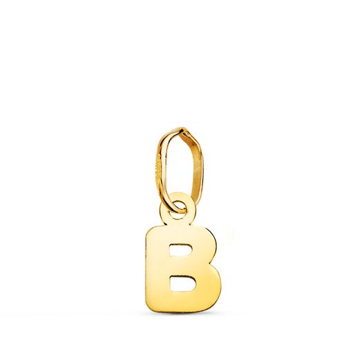 18K Colgante Oro Amarillo Letra " B " Brillo. 8.2 X 5 Mm