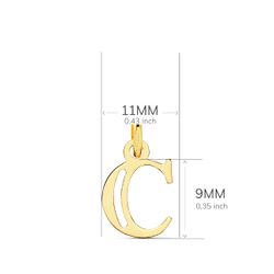 18K Colgante Oro Amarillo Letra " C " 11X9 Mm
