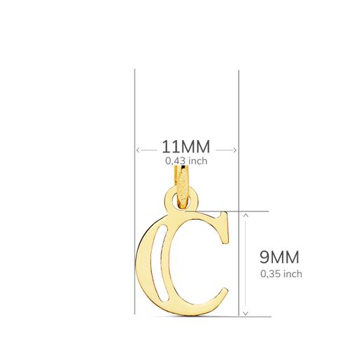 18K Colgante Oro Amarillo Letra " C " 11X9 Mm