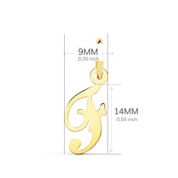 18K Colgante Oro Amarillo Letra " F " 14X9 Mm