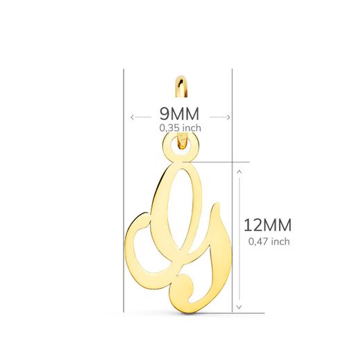 18K Colgante Oro Amarillo Letra " G " . 12X9 Mm