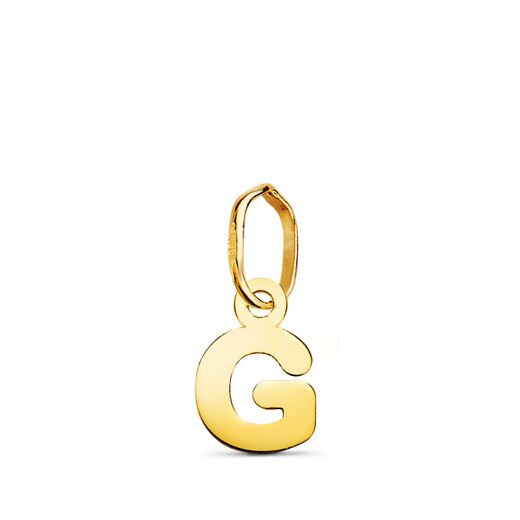 18K Colgante Oro Amarillo Letra " G " Brillo. 8.3 X 5.5 Mm