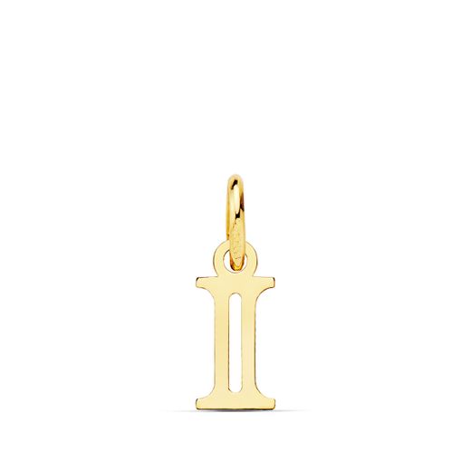 18K Colgante Oro Amarillo Letra " I " . 11X5 Mm