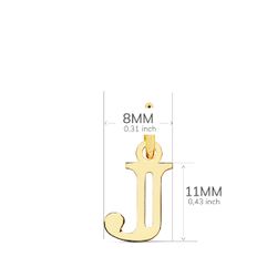 18K Colgante Oro Amarillo Letra " J ". 11X8 Mm
