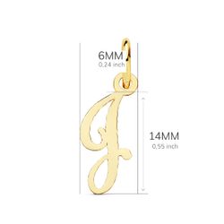 18K Colgante Oro Amarillo Letra " J " . 15X6 Mm