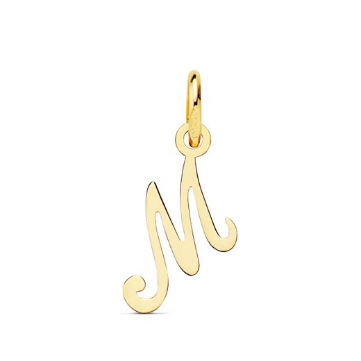 18K Colgante Oro Amarillo Letra " M " 10X9 Mm
