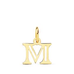 18K Colgante Oro Amarillo Letra " M " . 12X10 Mm