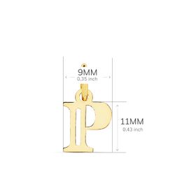 18K Colgante Oro Amarillo Letra " P " 11X9 Mm