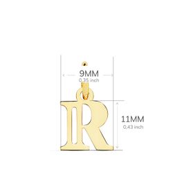 18K Colgante Oro Amarillo Letra " R " 11X9 Mm