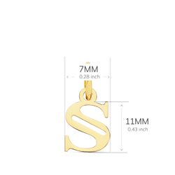 18K Colgante Oro Amarillo Letra " S " 11X7 Mm