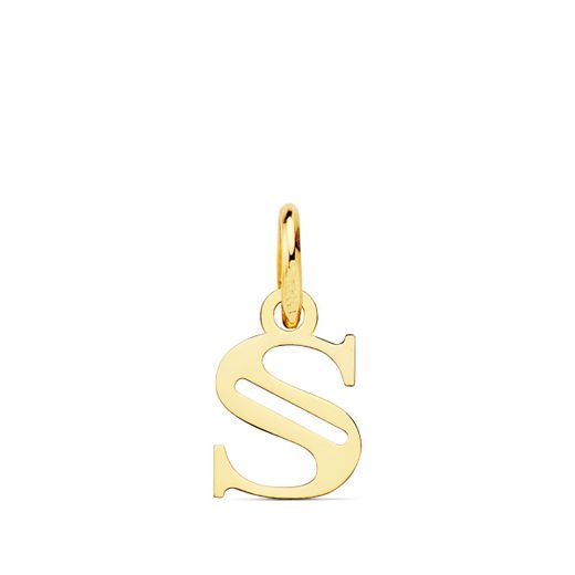 18K Colgante Oro Amarillo Letra " S " 11X7 Mm