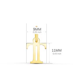 18K Colgante Oro Amarillo Letra " T " . 11X9 Mm