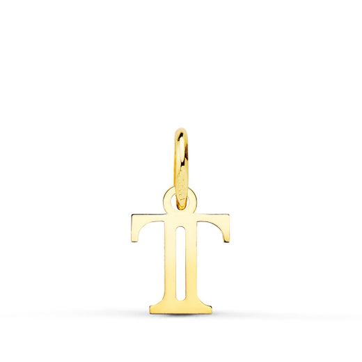 18K Colgante Oro Amarillo Letra " T " . 11X9 Mm