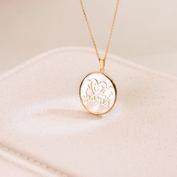 18K Colgante Oro Amarillo Mama Nacar Niño-Niña 20 Mm