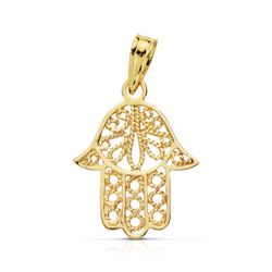 18K Colgante Oro Amarillo Mano De Fatima 19X15 Mm
