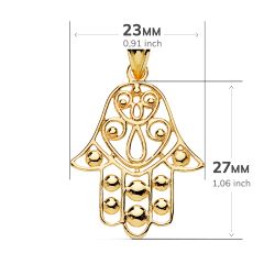 18K Colgante Oro Amarillo Mano Fatima 27X23 Mm
