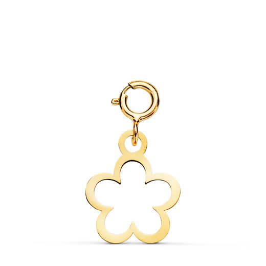 18K Colgante Oro Amarillo Margarita 12 X 10 Mm Con Reasa De 4.5 Mm