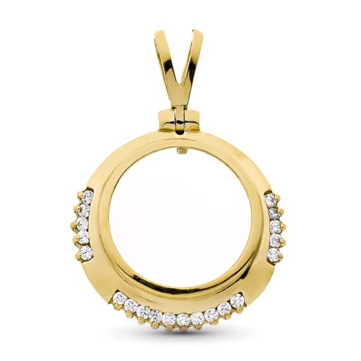 18K Colgante Oro Amarillo Moneda 19 Mm 20 Circ
