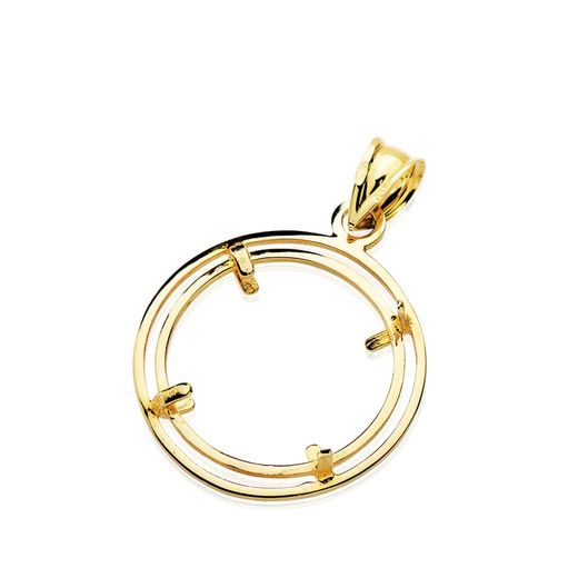 18K Colgante Oro Amarillo Para Moneda 18 Mm