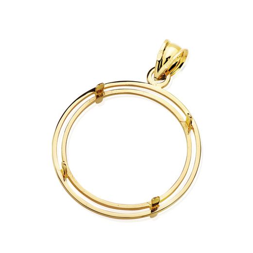 18K Colgante Oro Amarillo Para Moneda 22 Mm