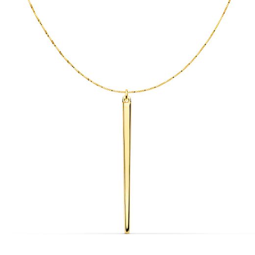 18K Colgante Oro Amarillo Pincho 30X2 Mm Cadena Veneciana 43 3Cm