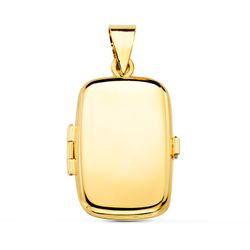 18K Colgante Oro Amarillo Portafoto Oval Liso 25X20 Mm