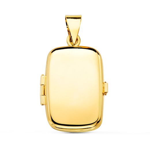 18K Colgante Oro Amarillo Portafoto Oval Liso 25X20 Mm