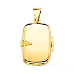 18K Colgante Oro Amarillo Portafoto Oval Liso 25X20 Mm
