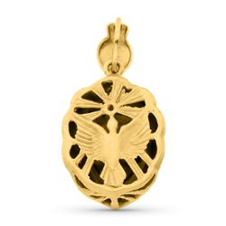 18K Colgante Oro Amarillo Rostro Virgen Del Rocio 26 X 18 Mm