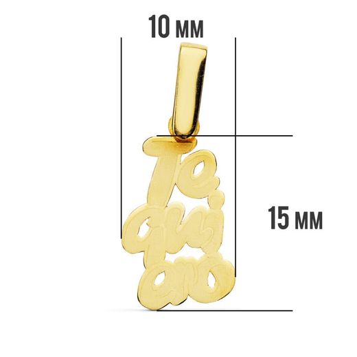 18K Colgante Oro Amarillo " Te Quiero " Laser. 17X10 Mm
