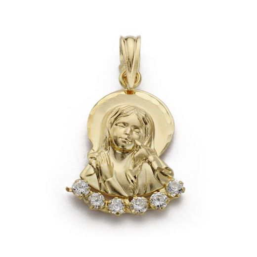 18K Colgante Oro Amarillo Virgen Niña 22X13 Mm