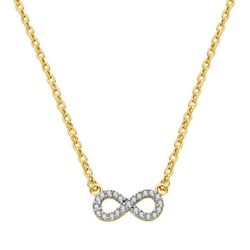 18K Colgante Oro Bicolor Infinito 12X5 Mmcadena 45Cm