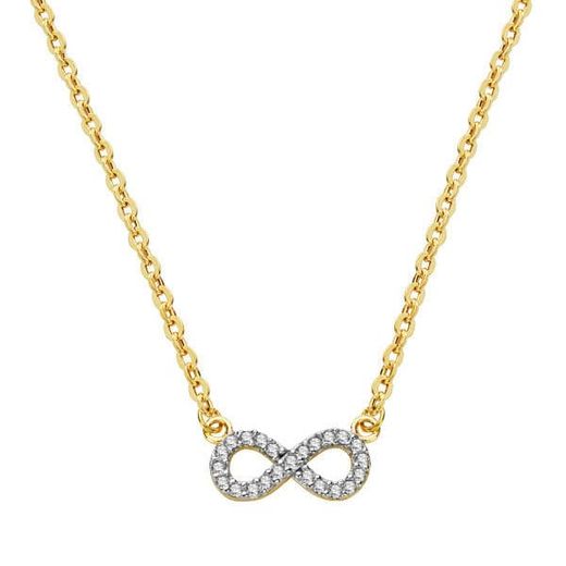 18K Colgante Oro Bicolor Infinito 12X5 Mmcadena 45Cm
