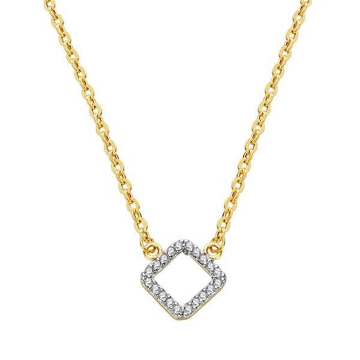 18K Colgante Oro Bicolor Rombo Con Cadena 45Cm