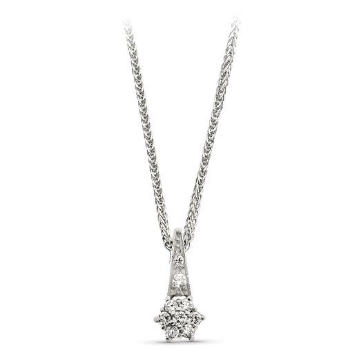 18K Colgante Oro Blanco 9 Circonitas