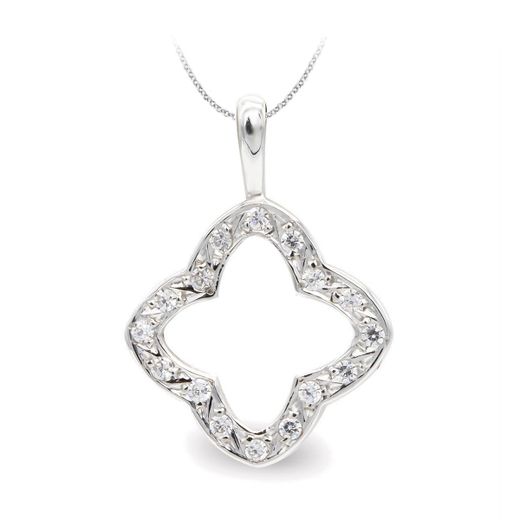 18K Colgante Oro Blanco Circonita 22X15 Mm