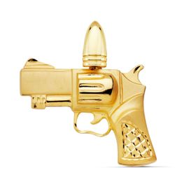 18K Colgante Pistola Oro Amarillo 46X39 Mm