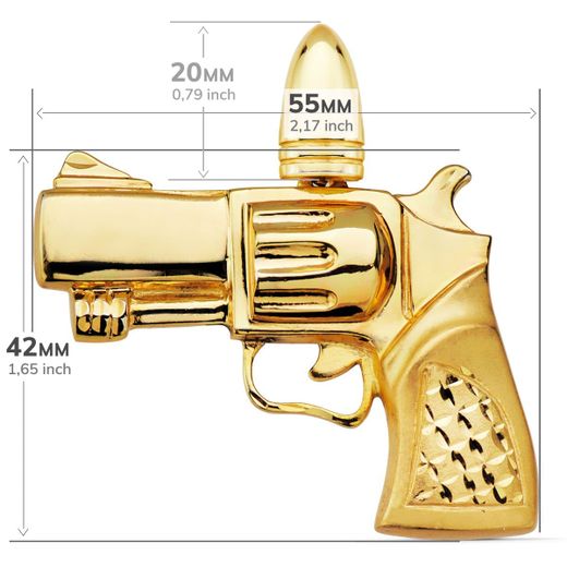 18K Colgante Pistola Oro Amarillo 55X42 Mm