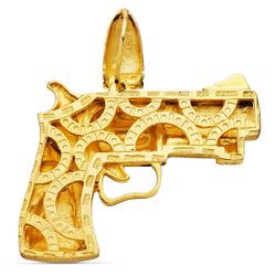 18K Colgante Pistola Oro Amarillo 55X42 Mm
